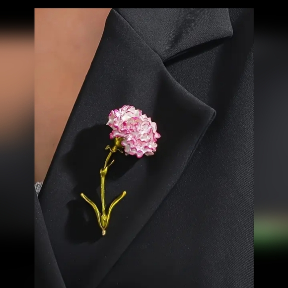 Pink CARNATION  Brooch - Picture 1 of 3